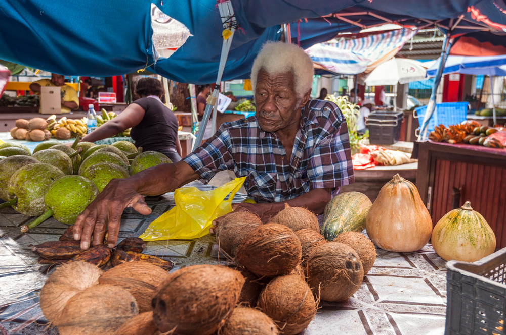 Mercado típico local en Mahé, Seychelles